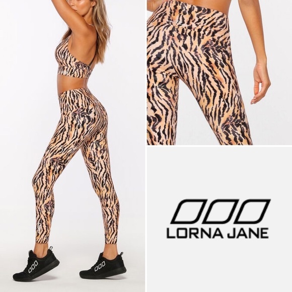 🦊RARE Lorna Jane Tiger Print 7/8 Legging (S/M)​​​ - Picture 2 of 9